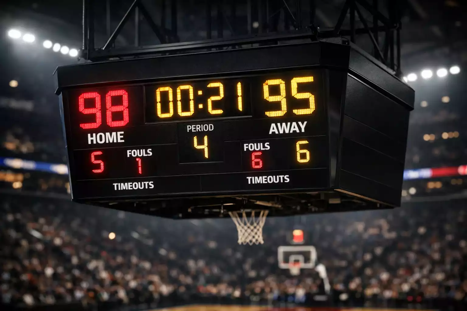 Tabellone segnapunti di una partita di basket NBA